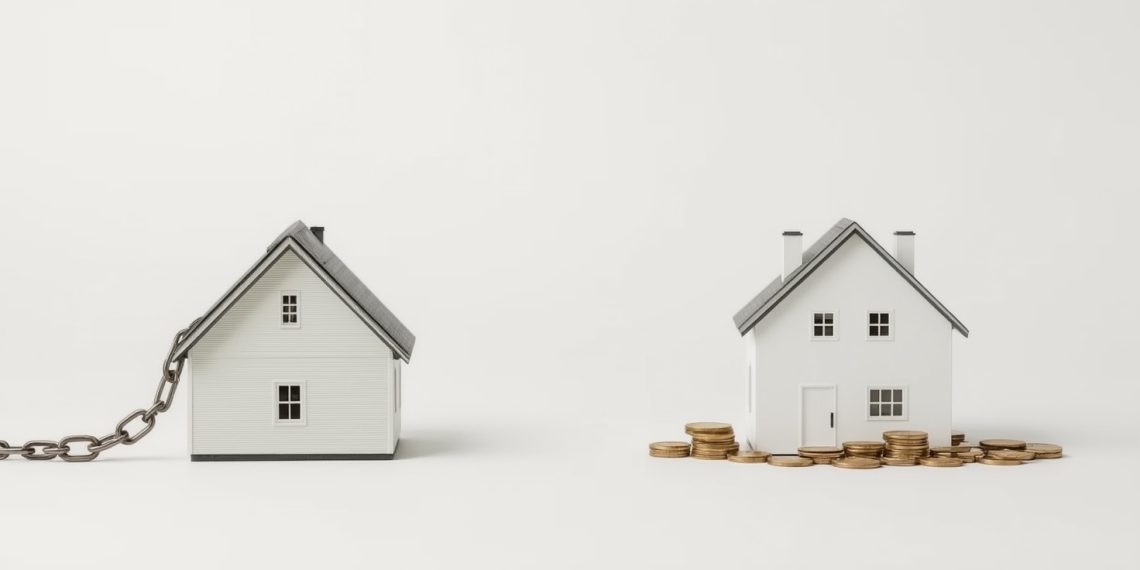 Hausmodell mit Kette vs Hausmodell mit Muenzen – Hausteilverkauf vs Umkehrhypothek